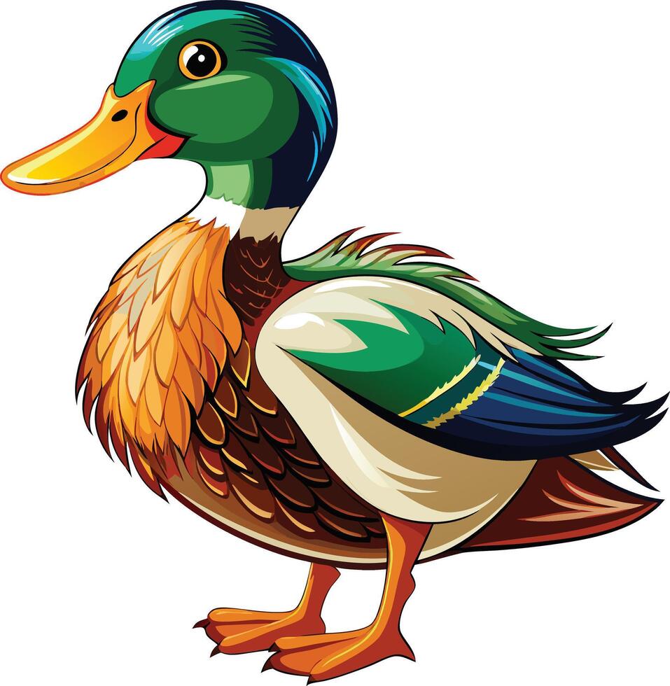 Duck mascot sticker design vector