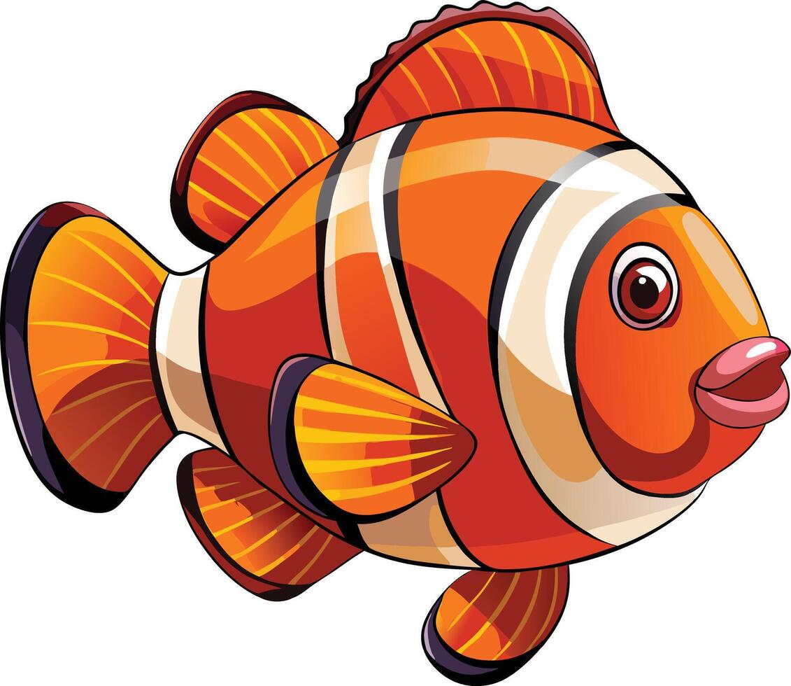 Clownfish mascot sticker design vector
