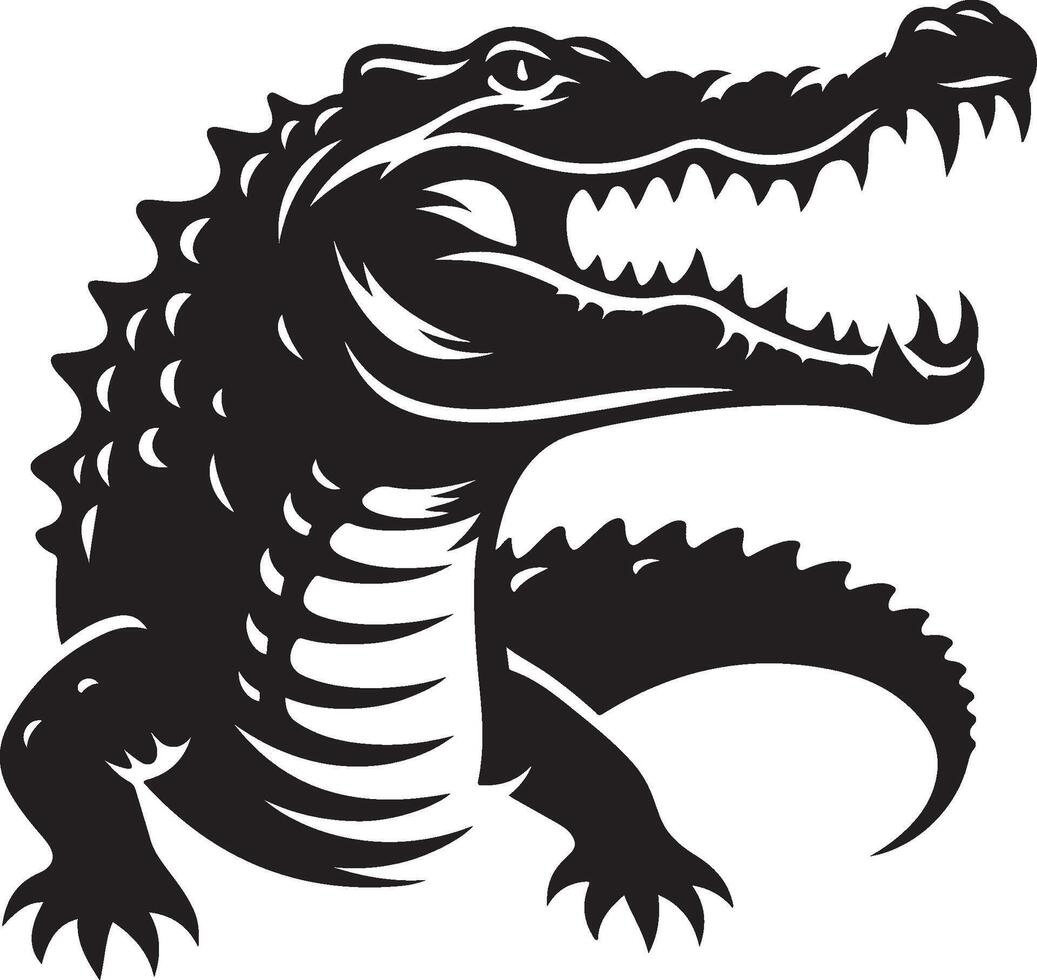 Alligator crocodile silhouette design vector