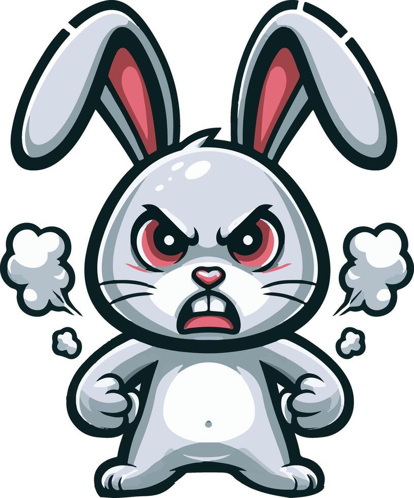 Angry rabbit character vector