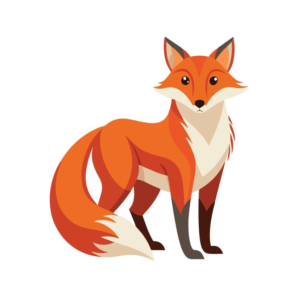 Cute Fox Art for Kids Projects. vector