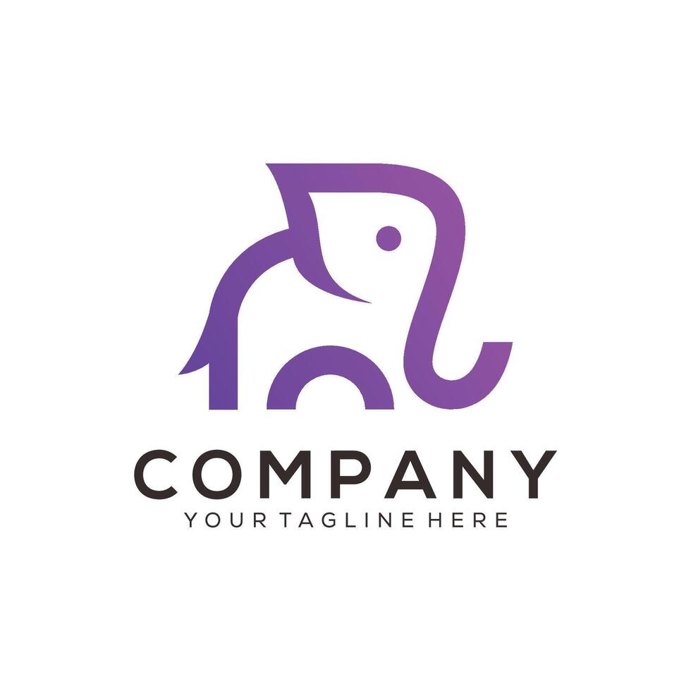 Abstract elephant logo design vector