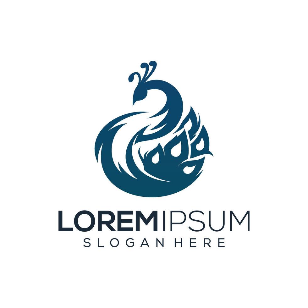 Abstract peacock logo design vector