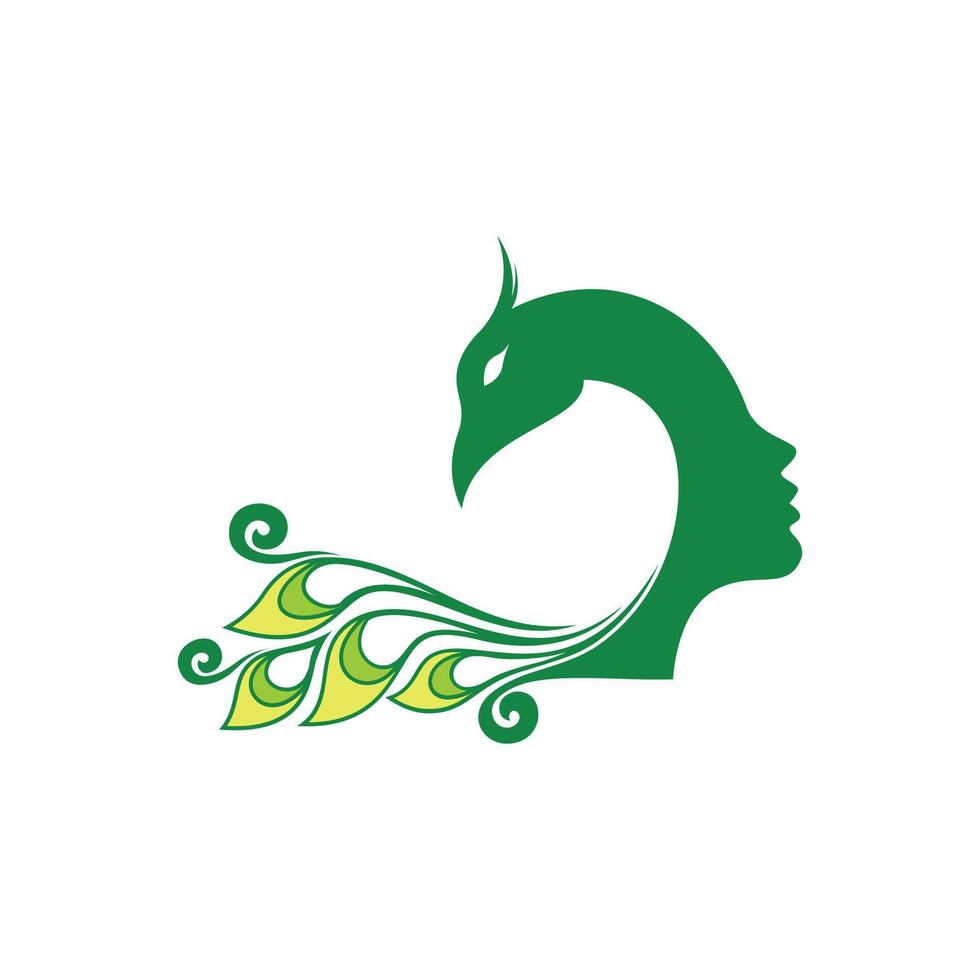 Abstract face with peacock logo vector