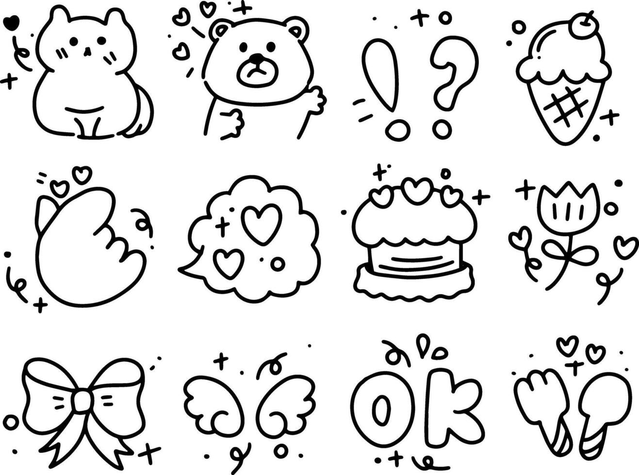 hand drawn cute doodles for templates. vector