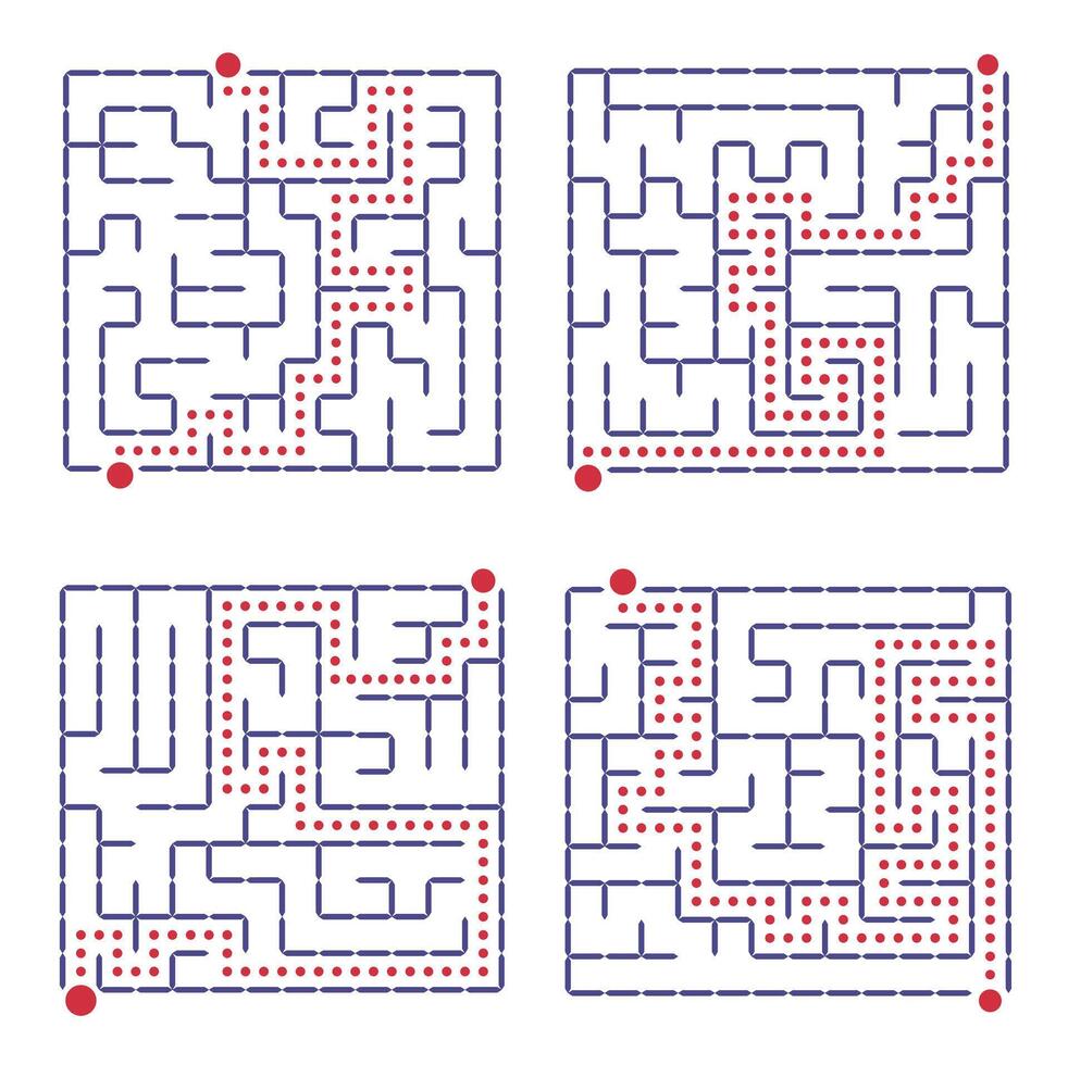 Brain development. Find the way and the right solution to exit. Maze or puzzle design. vector