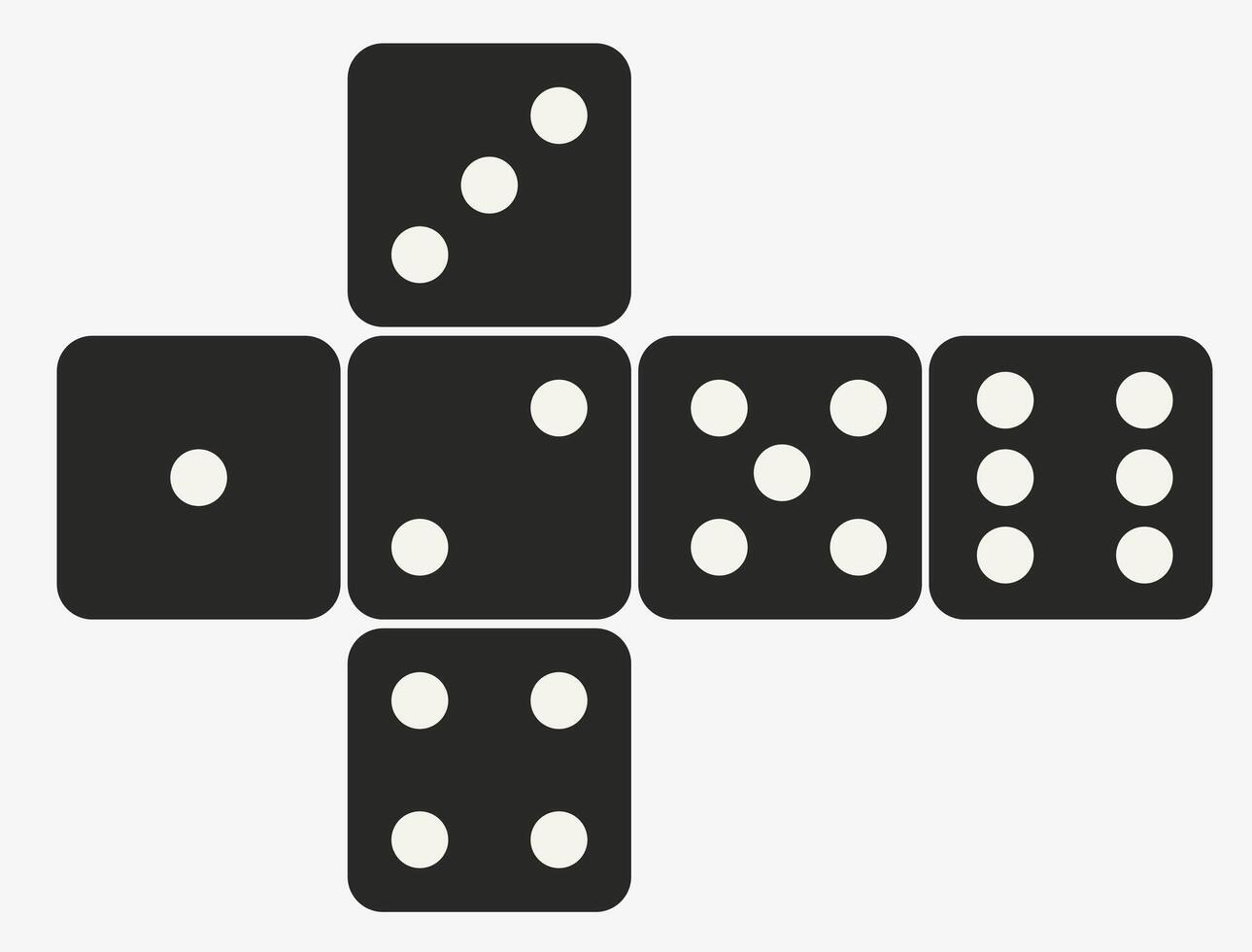Dice game. A set of game cubes. Gambling dice from one to six. vector