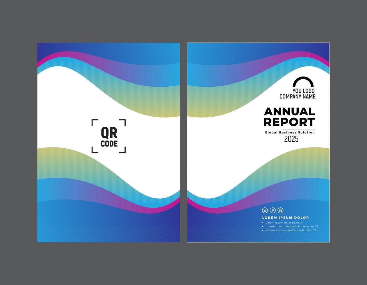 Morden Annual Report or Brochure Template vector