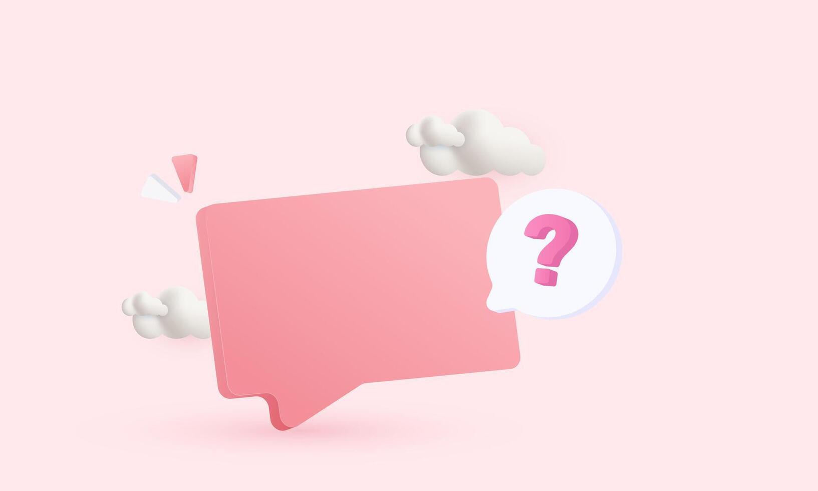 3d message speech bubble question mark icon realistic cartoon style design vector