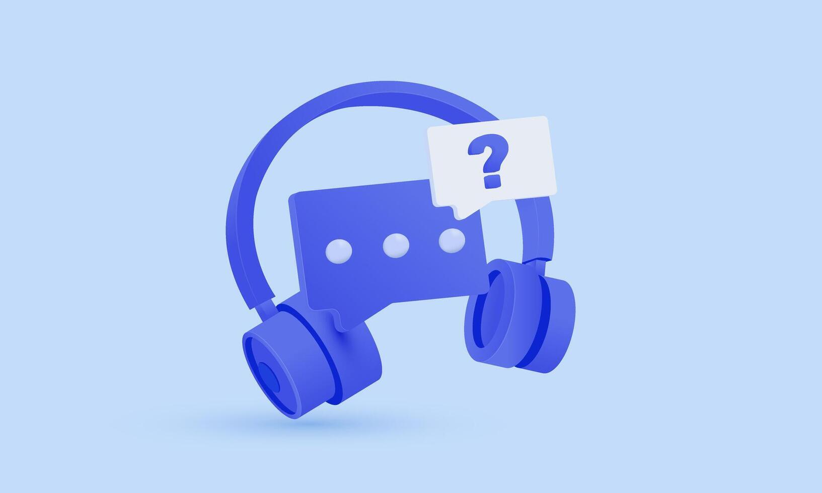 3d icon call center headphones speech bubble new idea realistic design vector