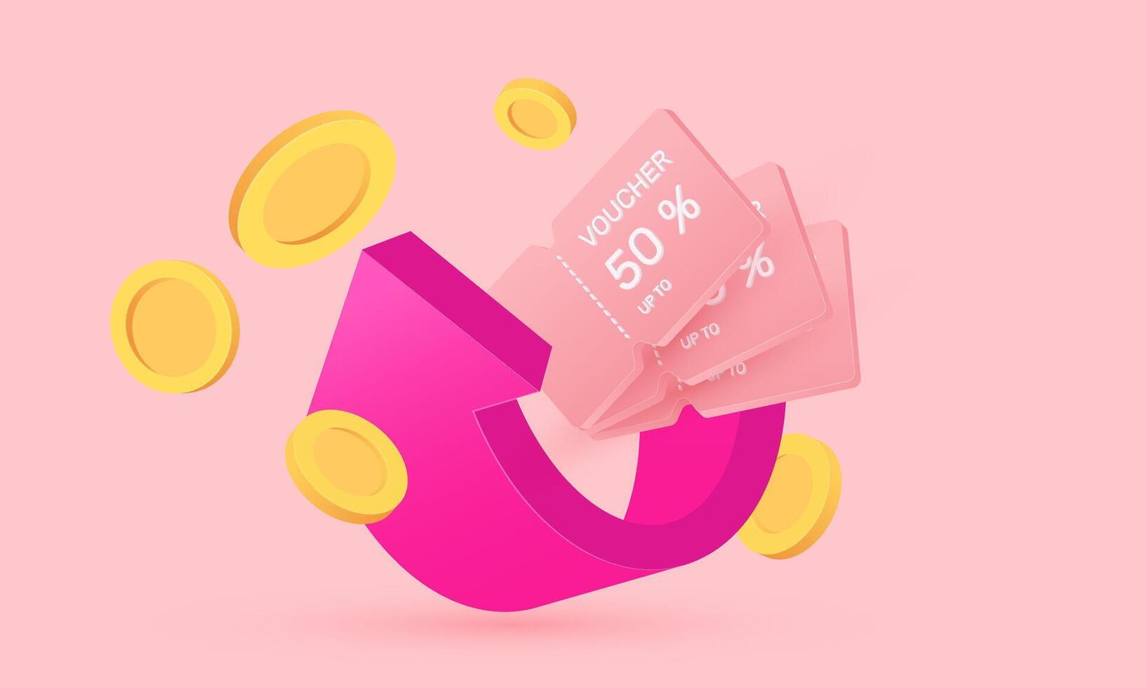 3d icon arrow promotional coupons coupon code new idea concept design vector