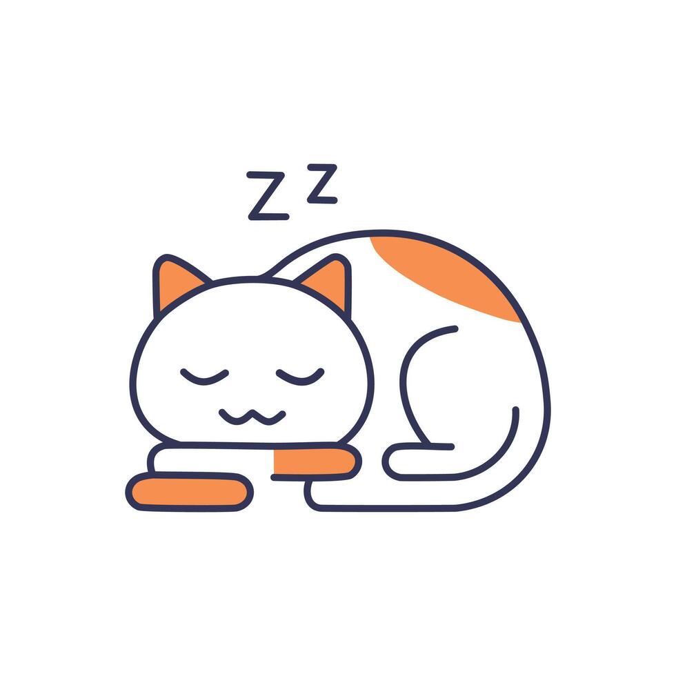 A cat sleeping on a pillow with its eyes closed vector