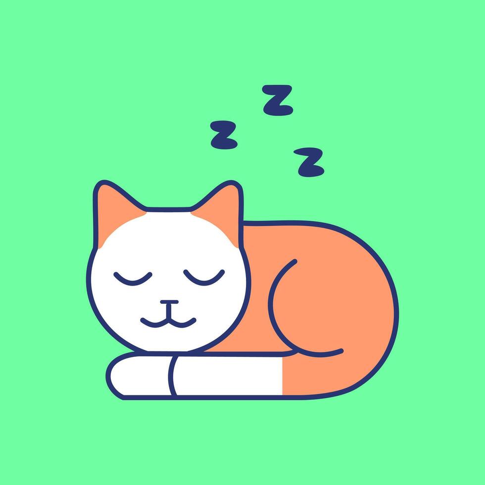 A cat sleeping with its eyes closed vector