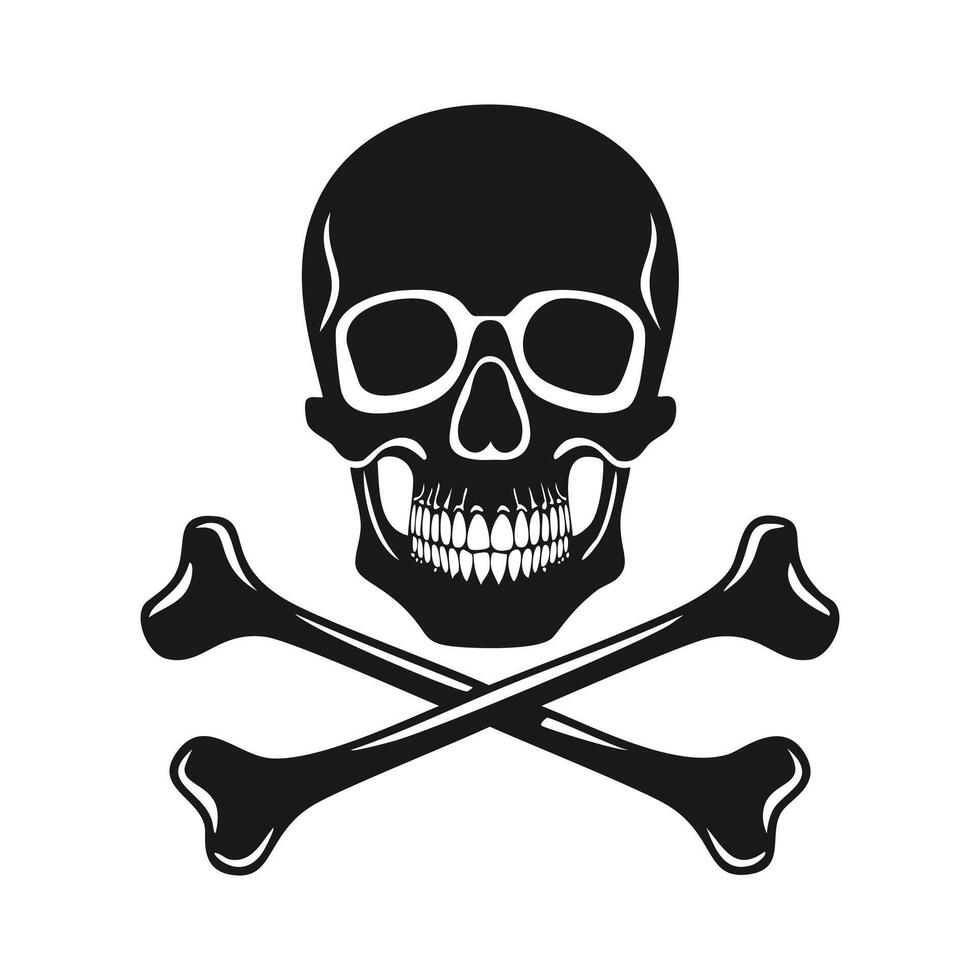 A skull and crossbones icon on a white background vector