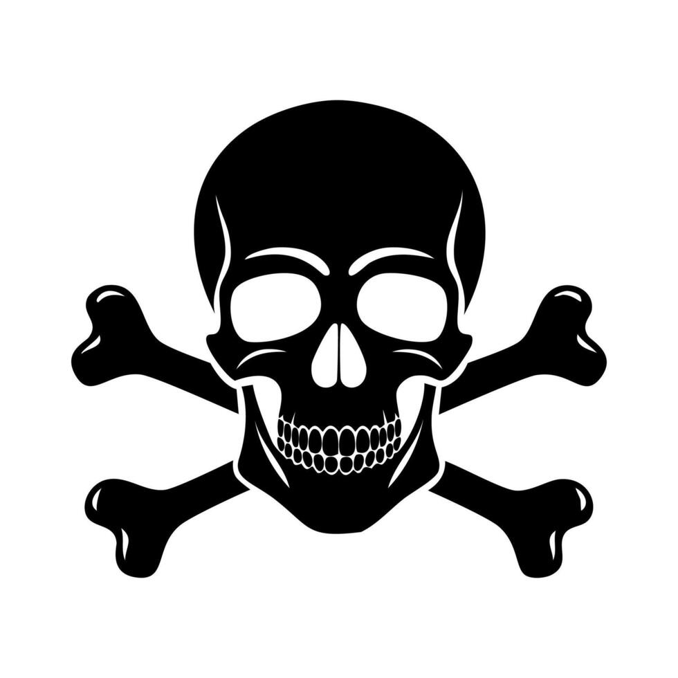 A skull and crossbones symbol on a white background vector