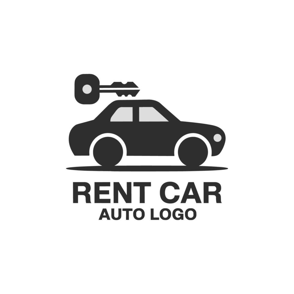 rent car auto logo cartoon illustration vector