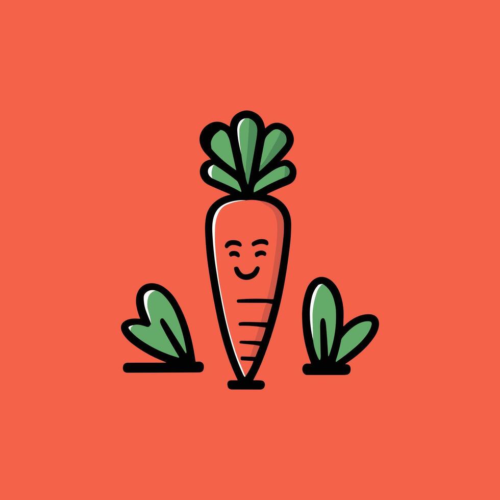 Carrot icon on red background vector