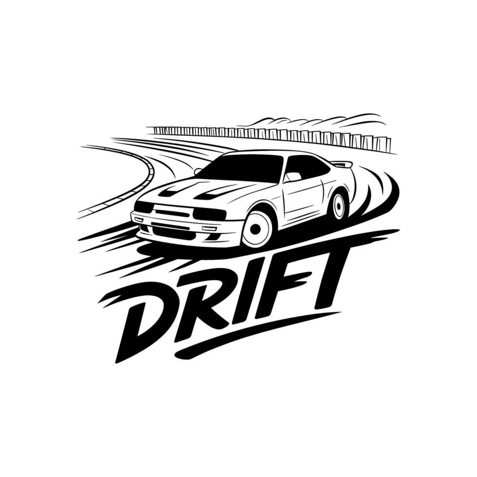 Drift car logo design vector