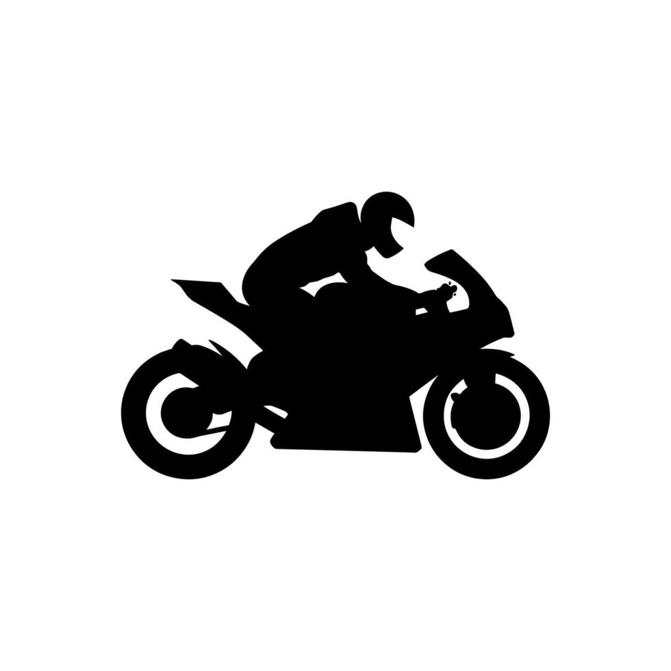 Motorcycle rider silhouette on white background vector