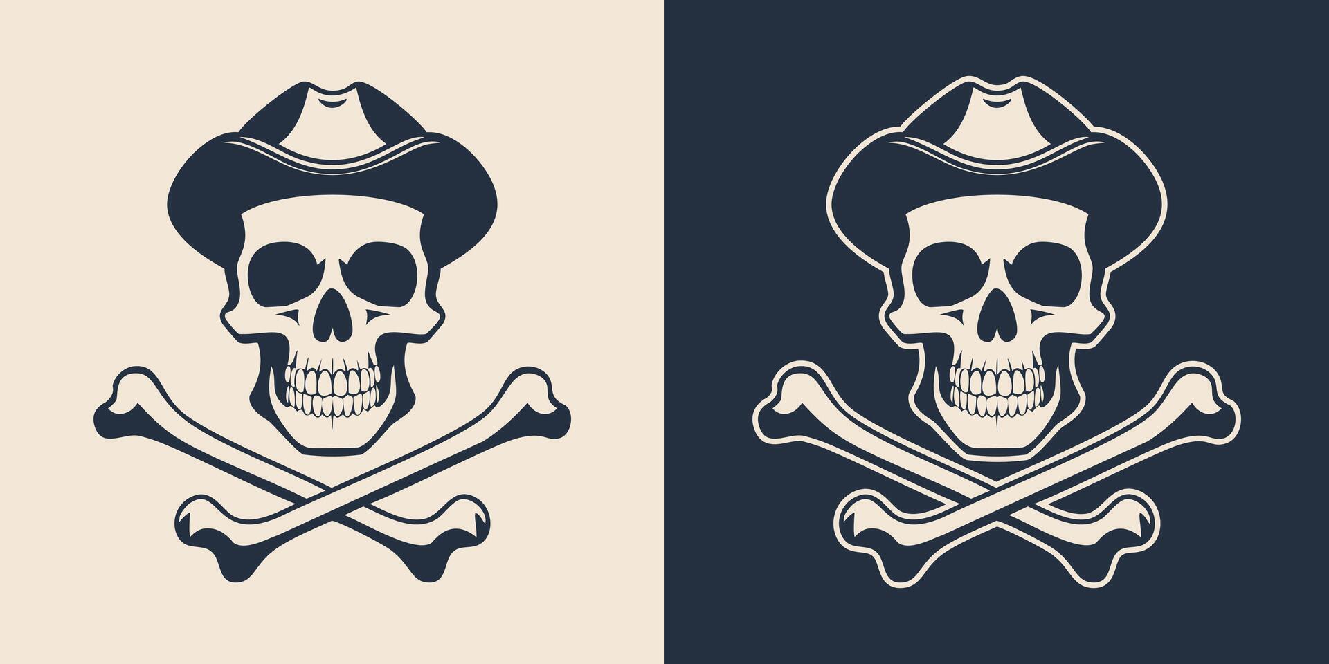 Two different skull and crossbones logos vector