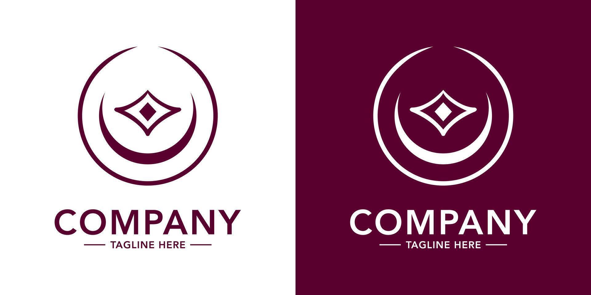 Two logos for a company with a diamond shape vector