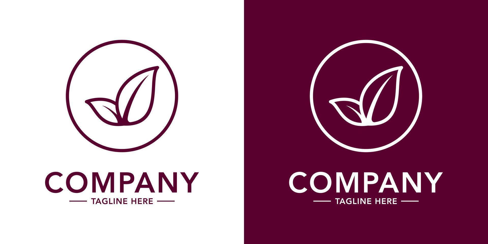 Two logos for a company with leaves vector