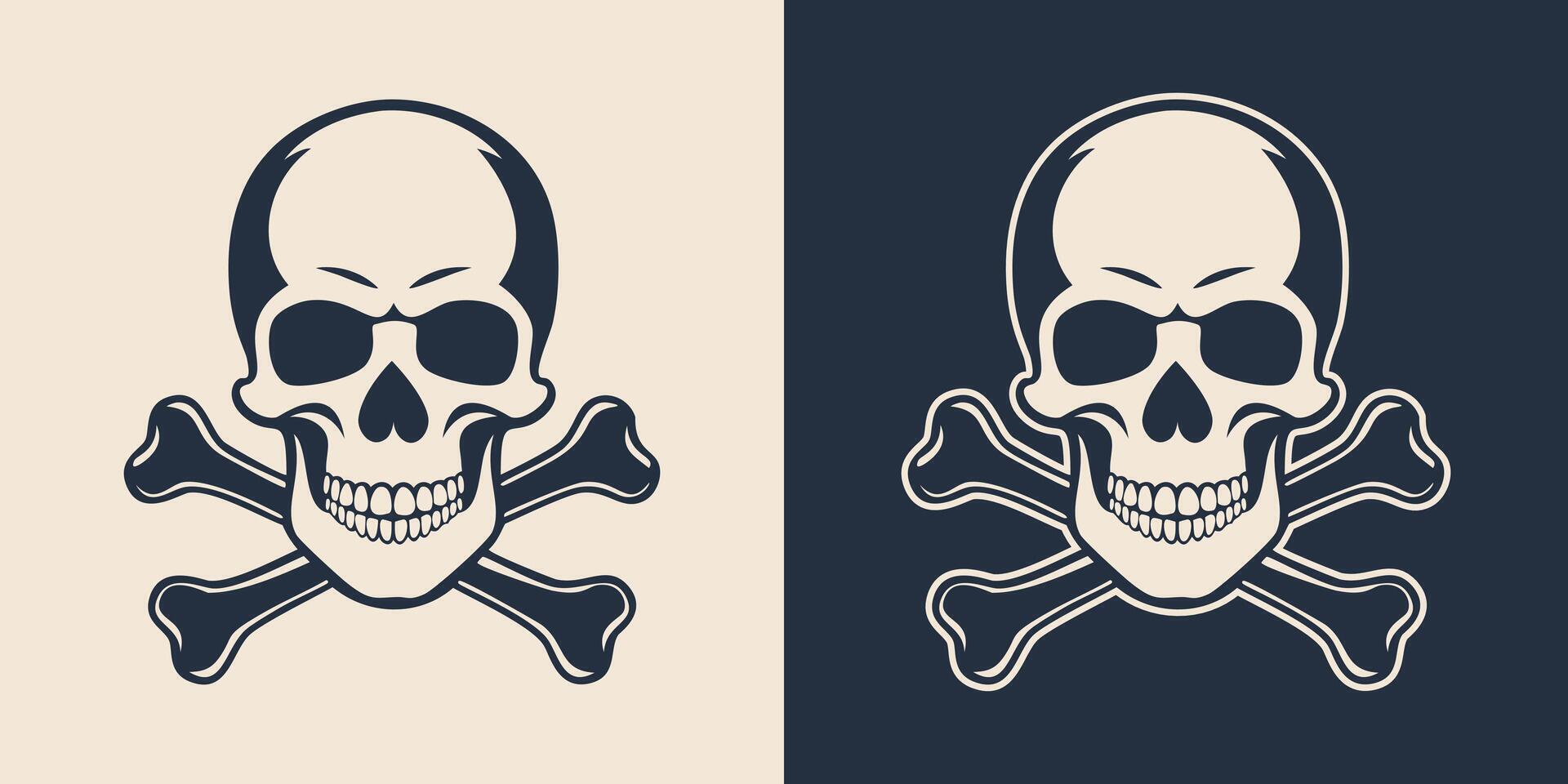 Two different skull and crossbones icons vector