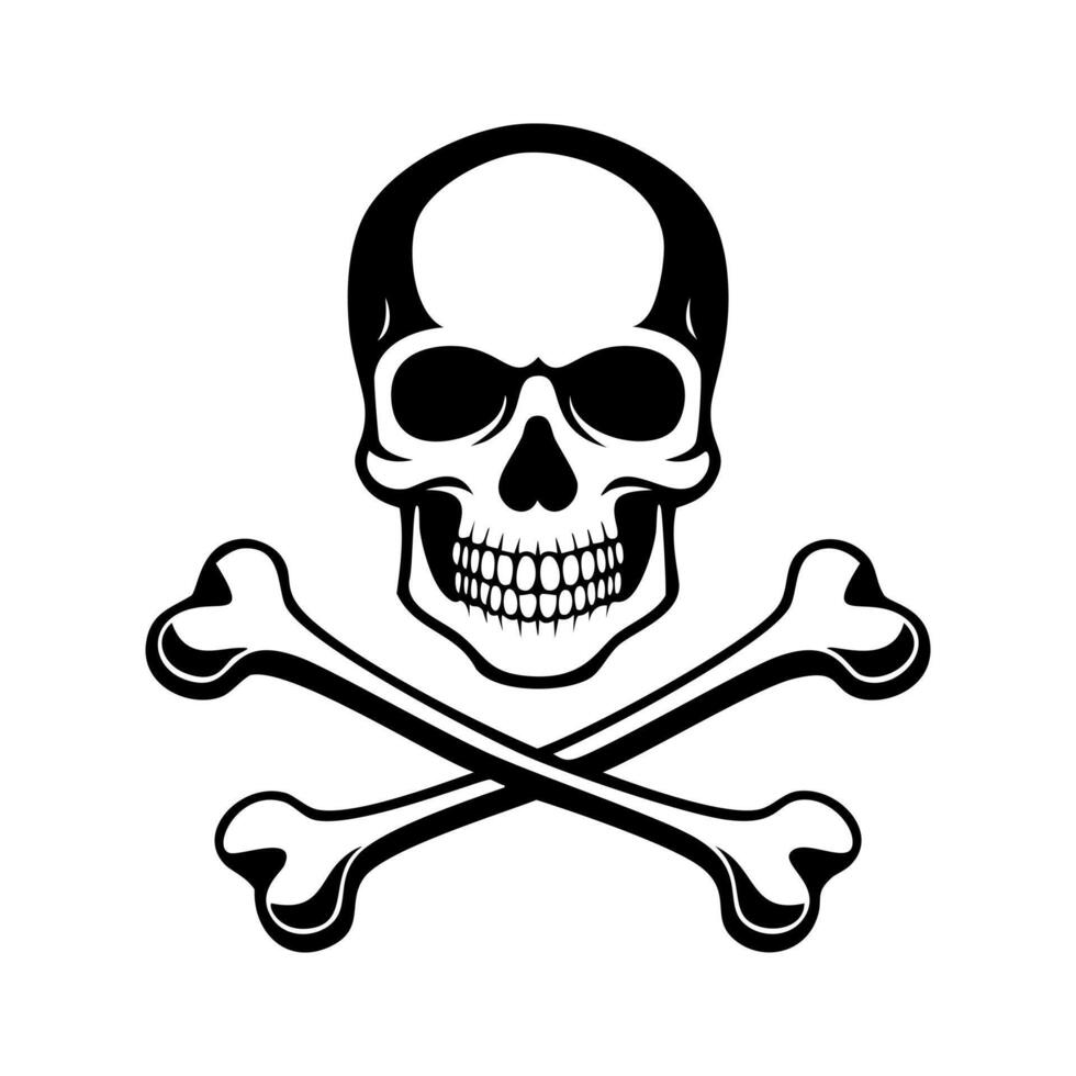 A skull and crossbones on a white background vector