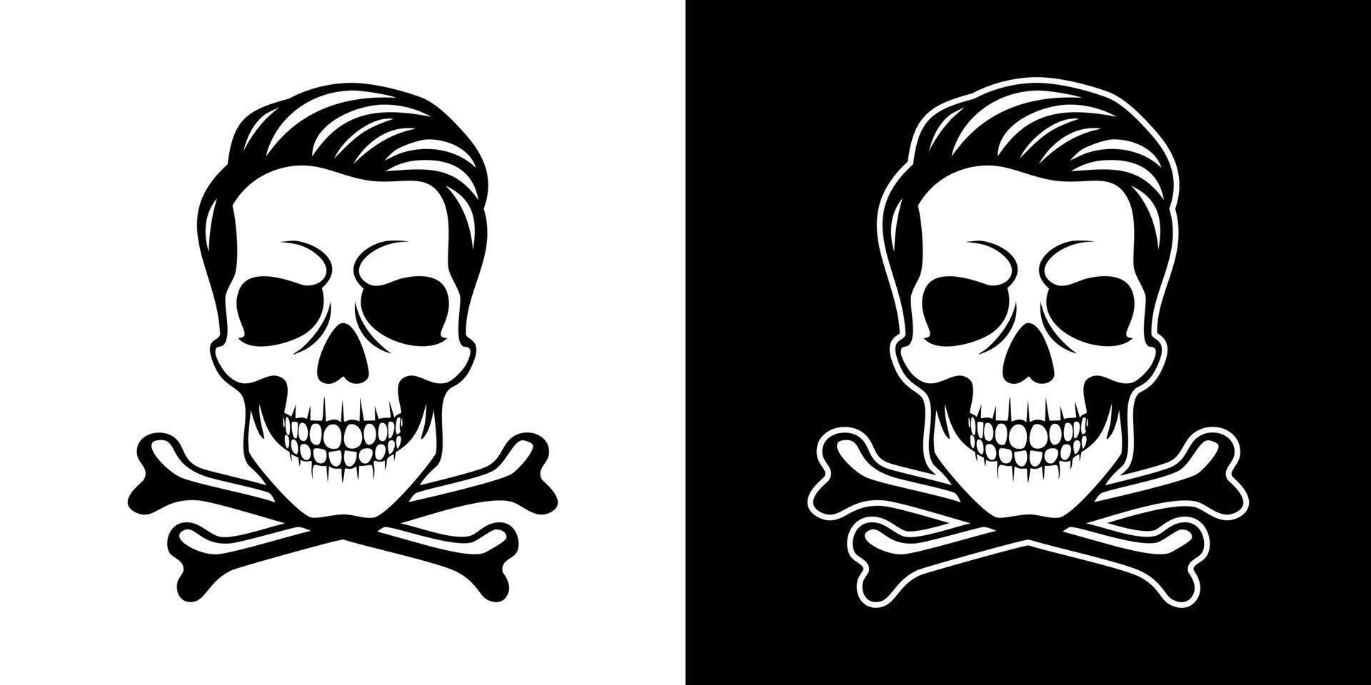 Two different skull and crossbones designs vector