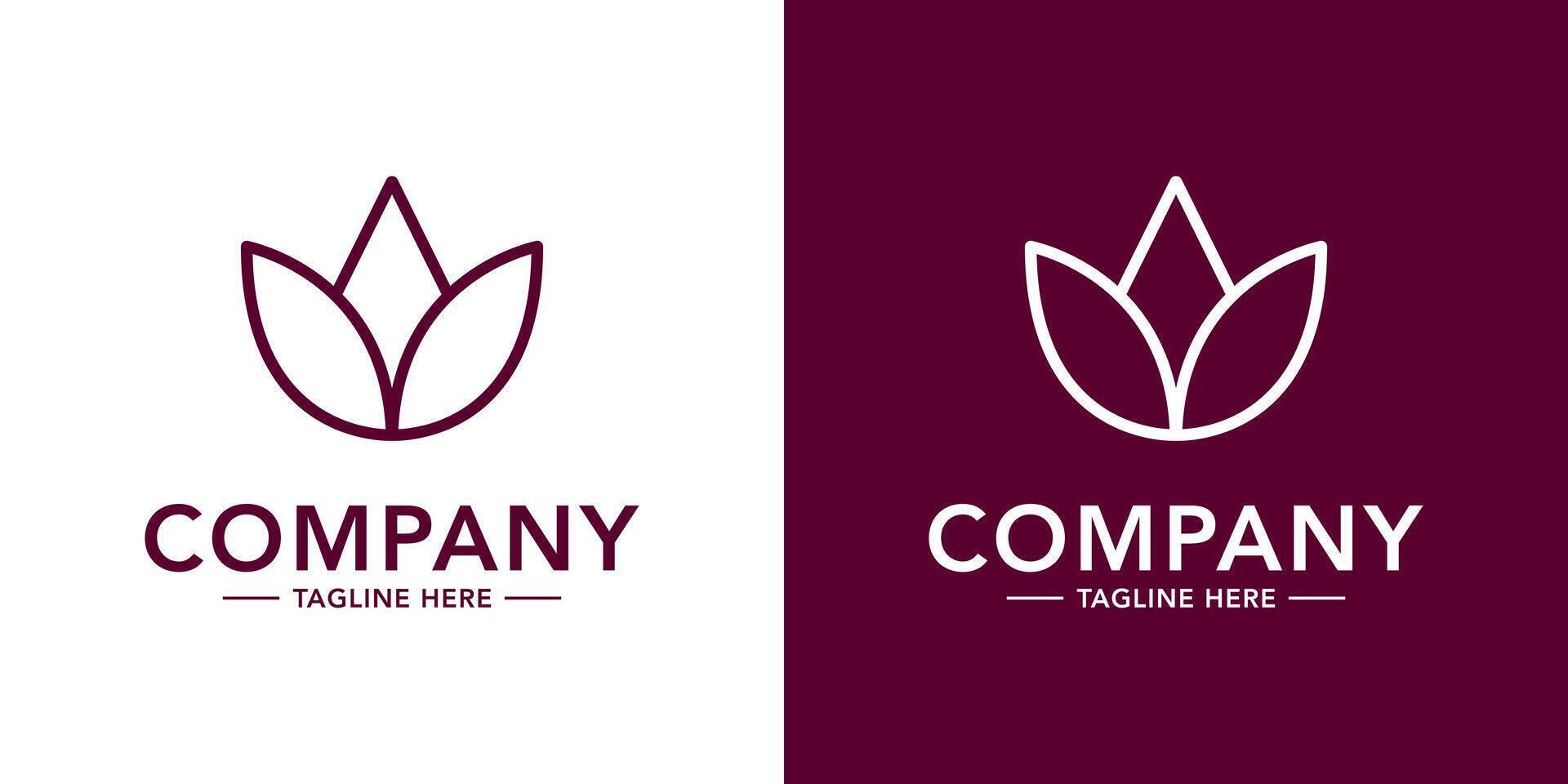 Two logos for a company with a leaf on each side vector