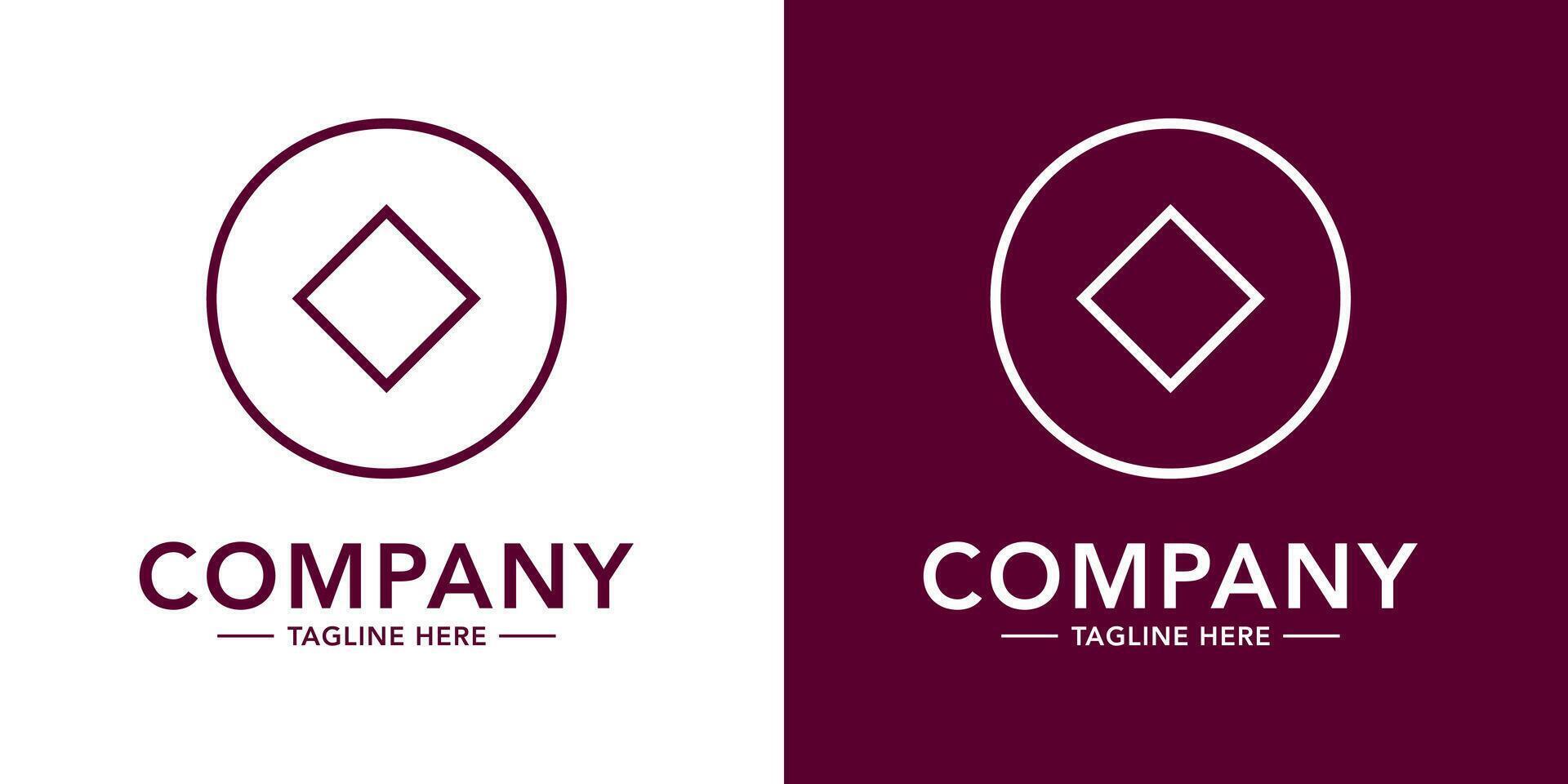 Two logos for a company with a diamond shape vector