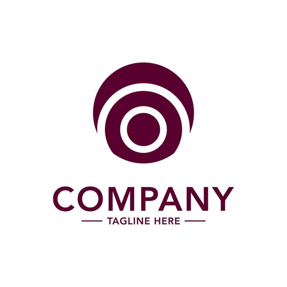 A circular logo with a circle in the middle vector