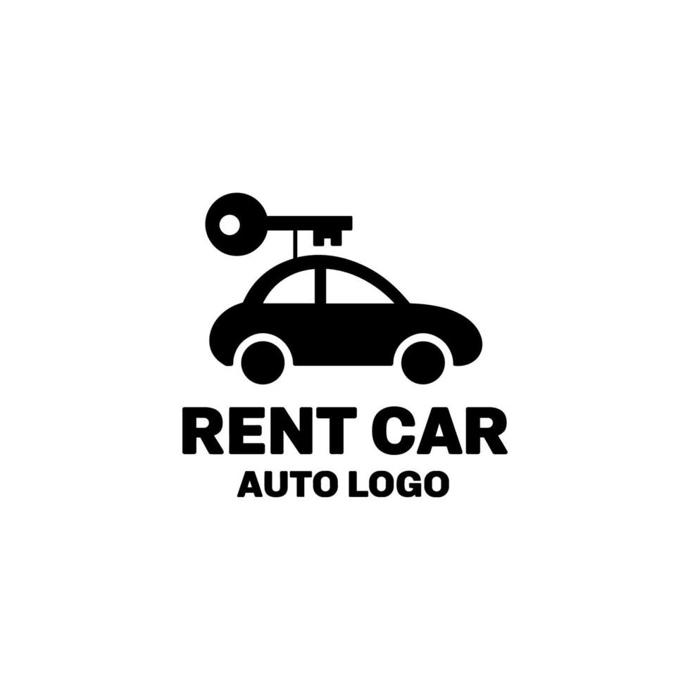 rent car logo cartoon minimalist vector