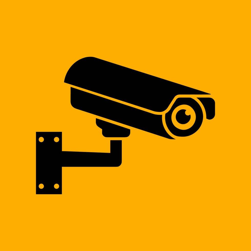 A black and image of a security camera vector