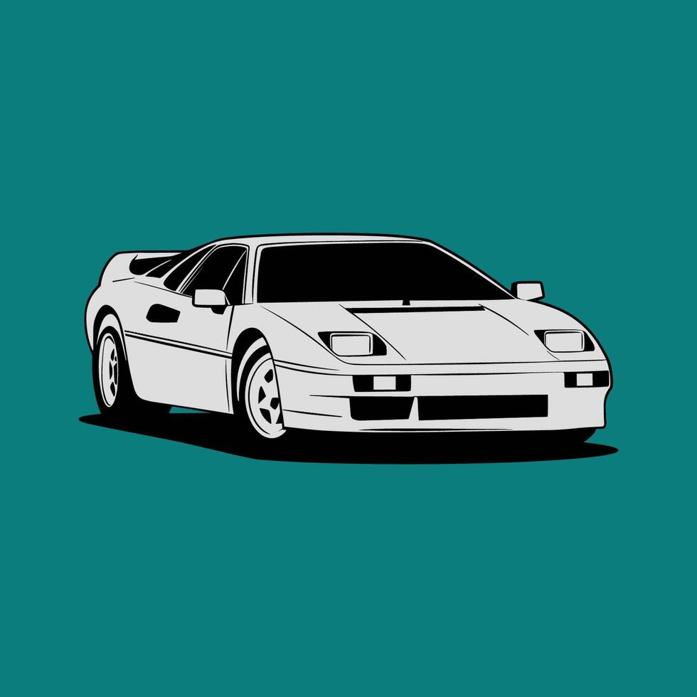 A cartoon car on a teal background vector