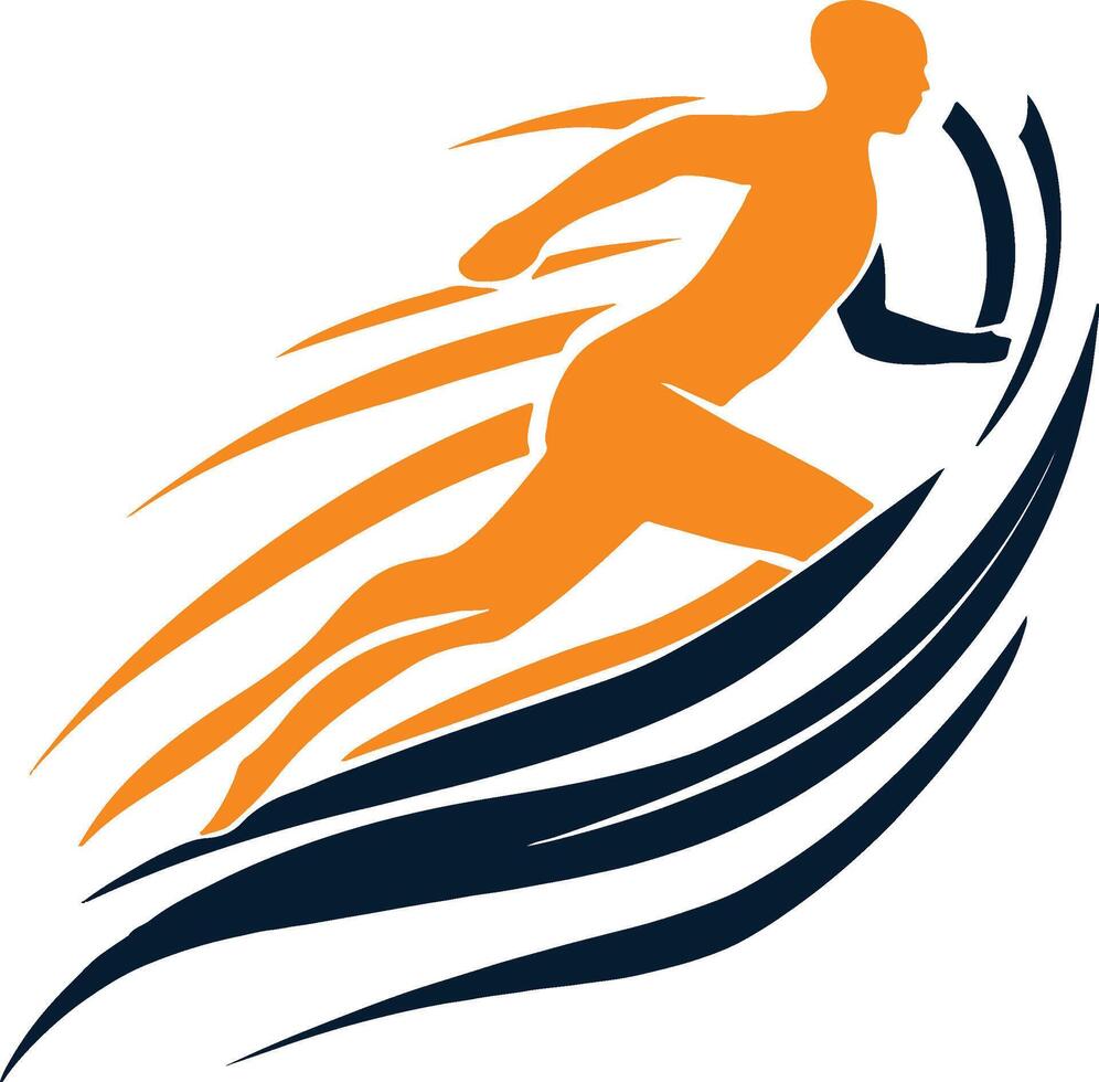 a man running on a wave vector