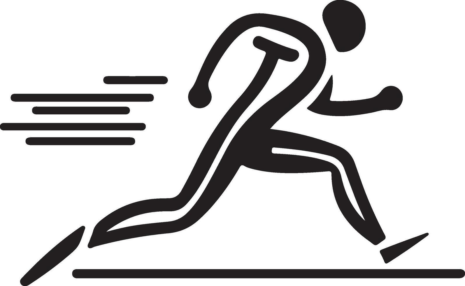 a black and white illustration of a man running vector