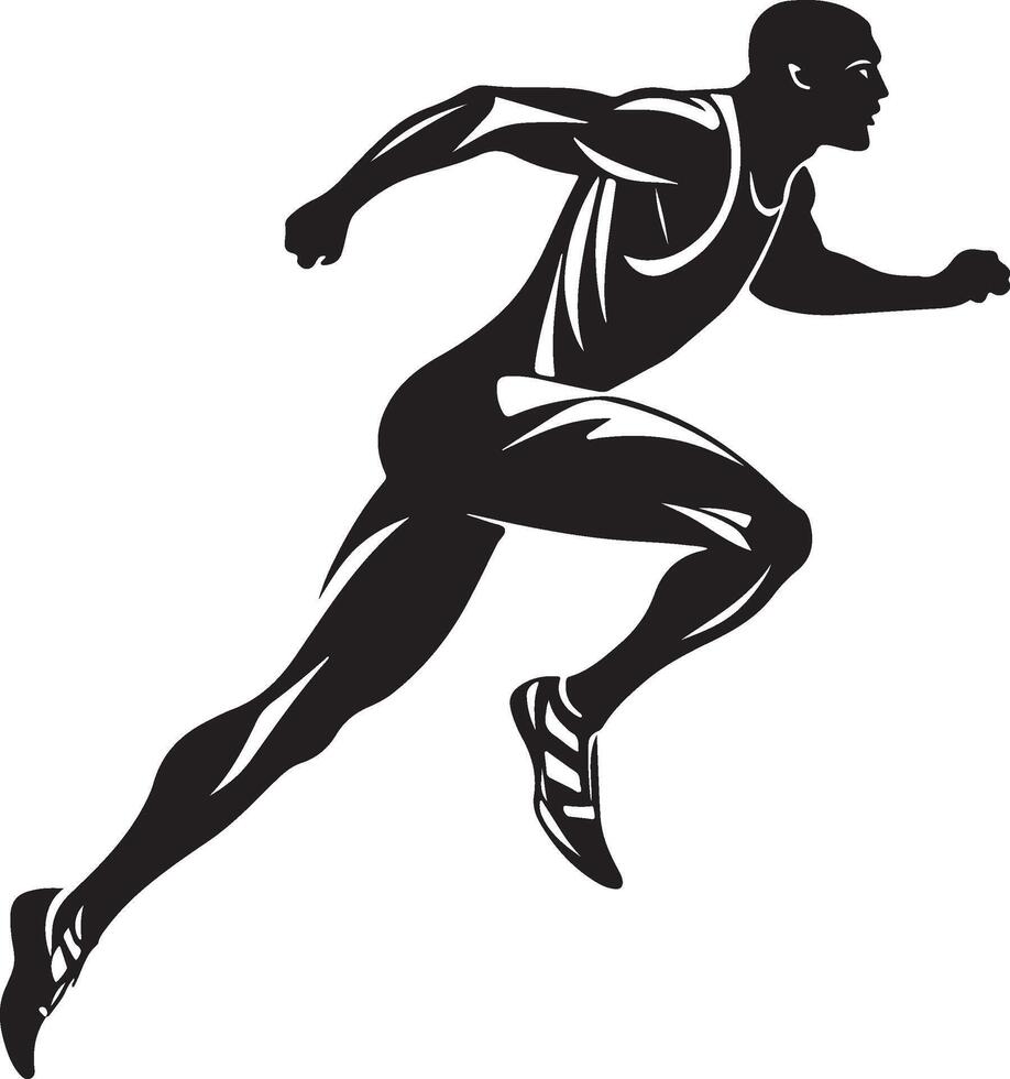 a silhouette of a man running in a race vector