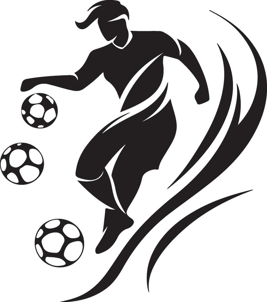 soccer player with ball on white background vector