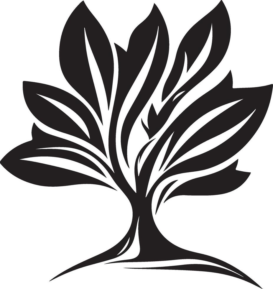 a stylized tree with leaves on it vector
