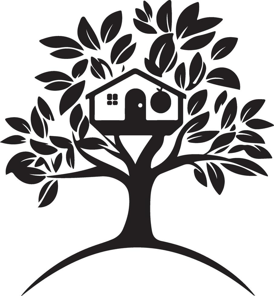 tree house in the tree, illustration vector