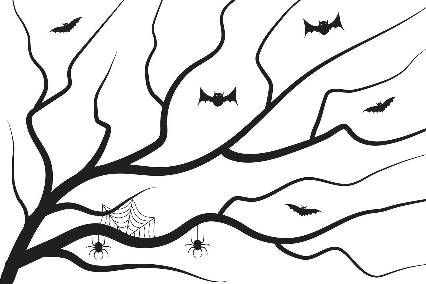 Outline Halloween spider web silhouette vector