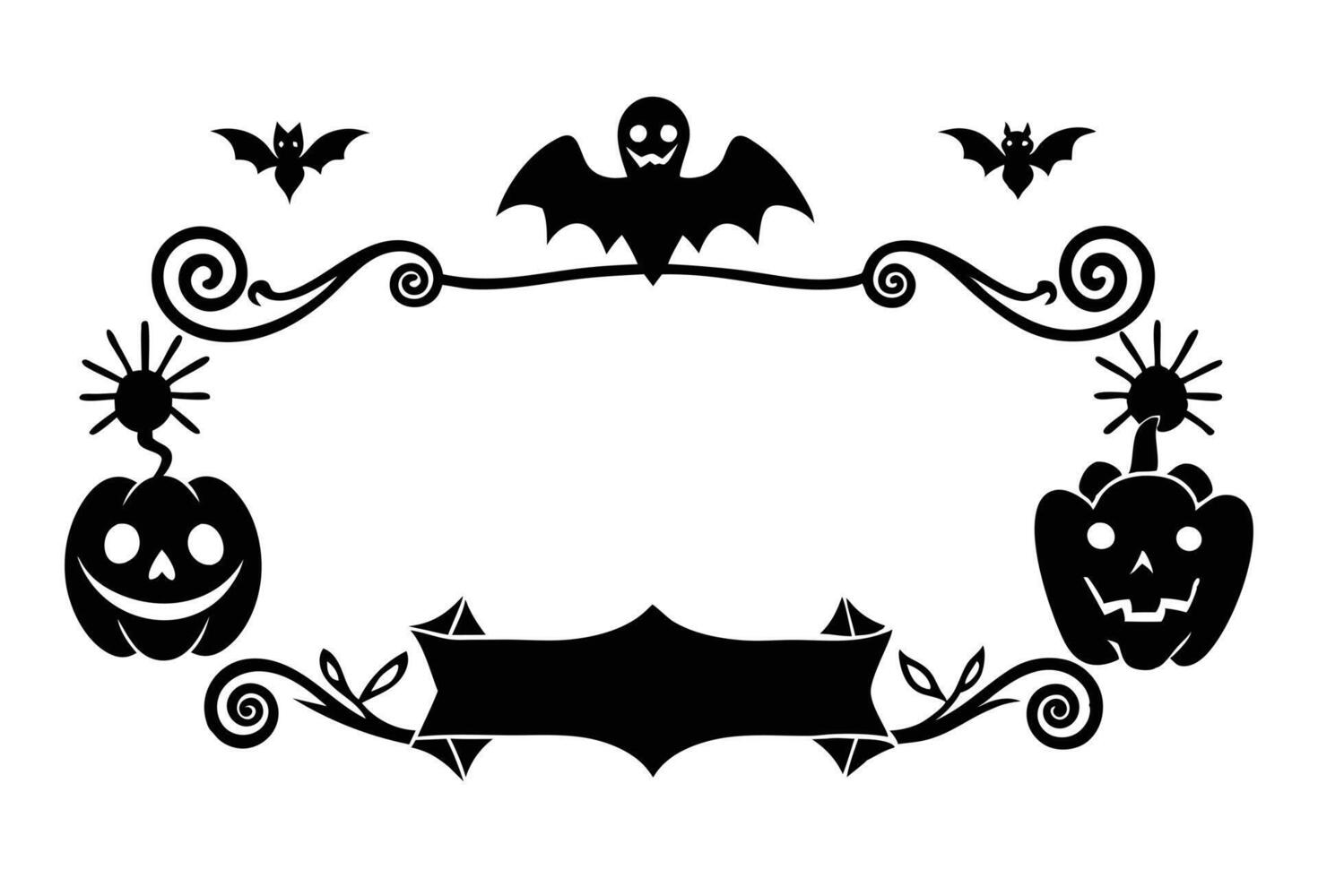 square frames for Halloween design elements vector