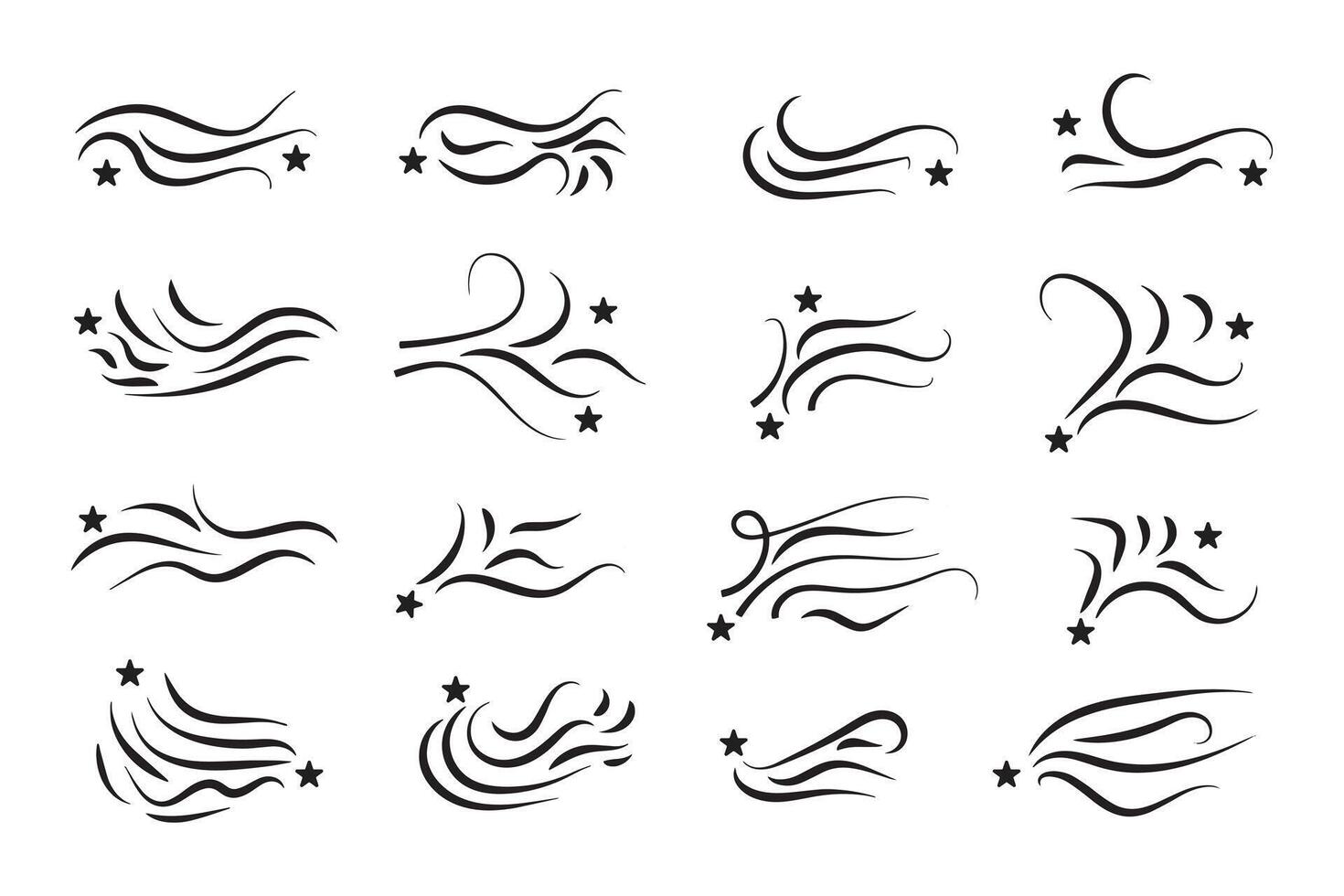 word mark accent flourish doodle elements vector