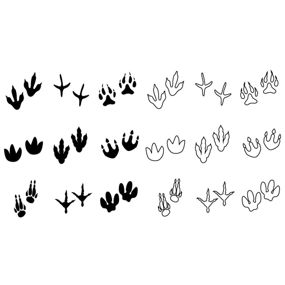 Dinosaur Track icon set. Dinosaur Footprints illustration sign collection. trace symbol or logo. vector