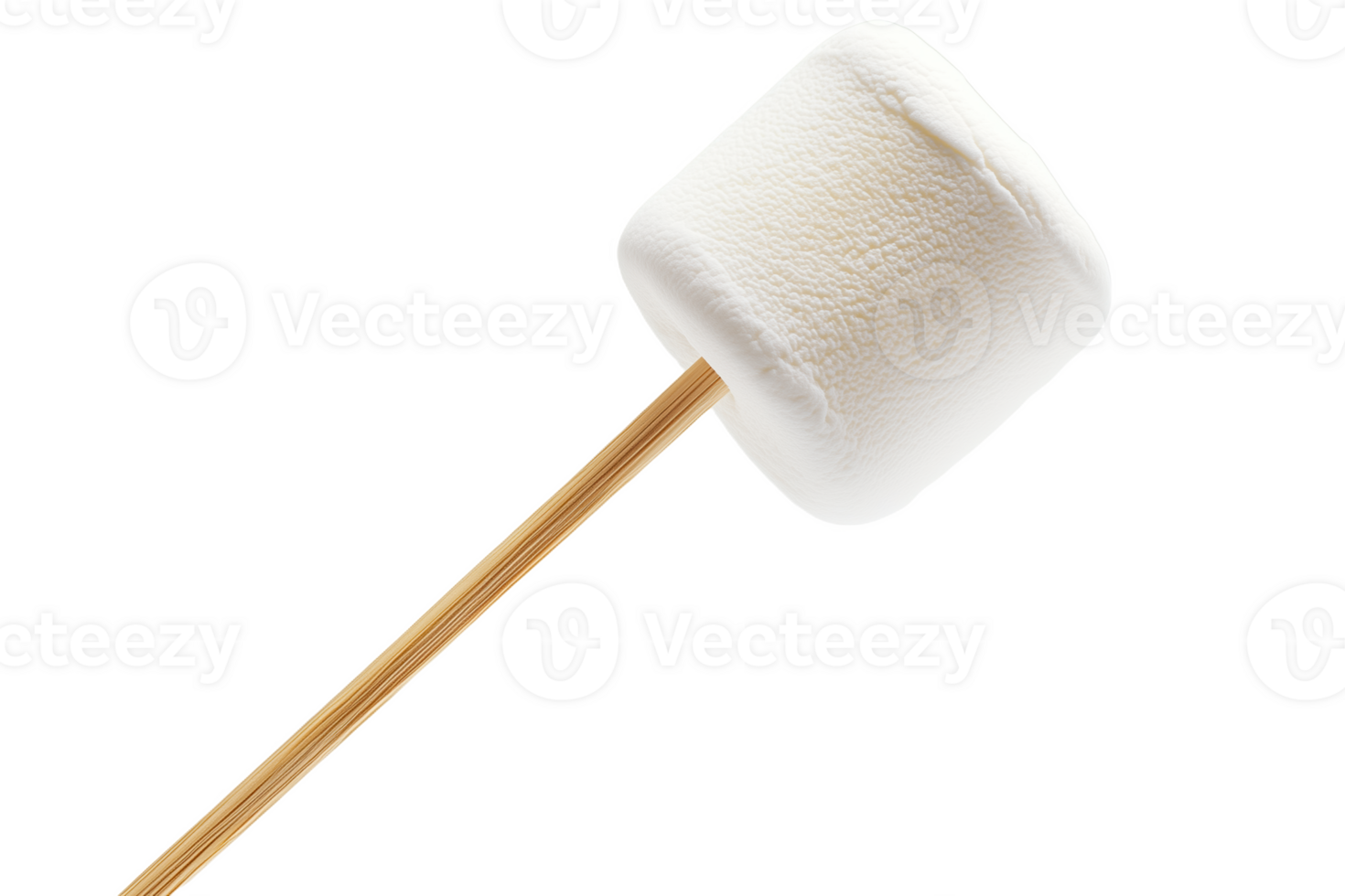 A fluffy marshmallow on a stick ready for roasting over an open fire png