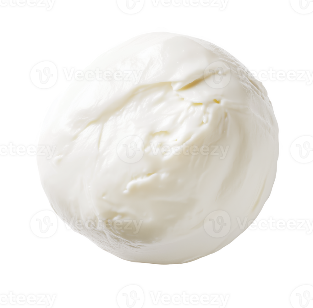 un' cremoso palla di fresco Mozzarella formaggio scintillante con umidità nel morbido leggero png