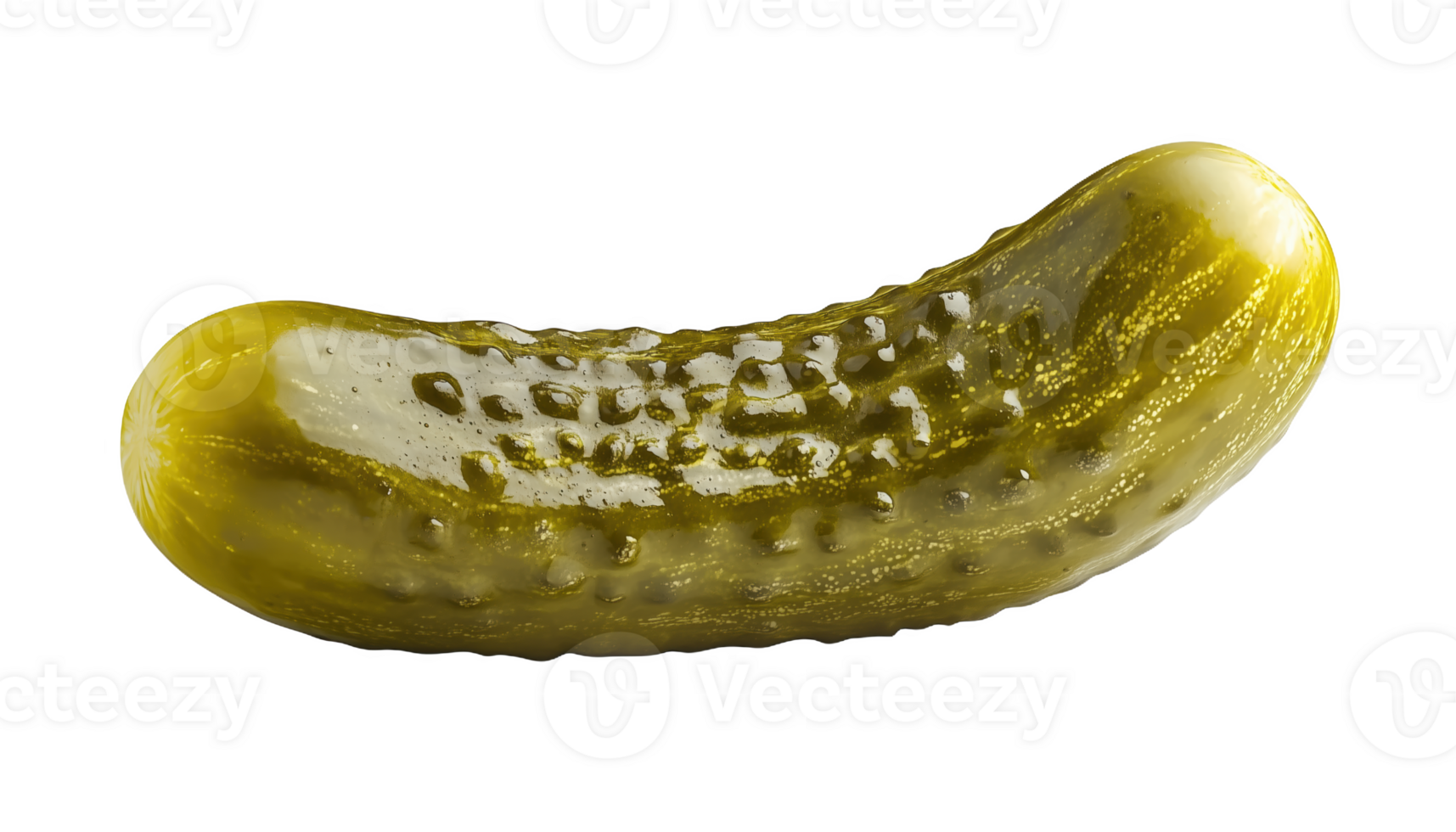 A vibrant pickle resting on a clean surface, showcasing its unique texture and color png