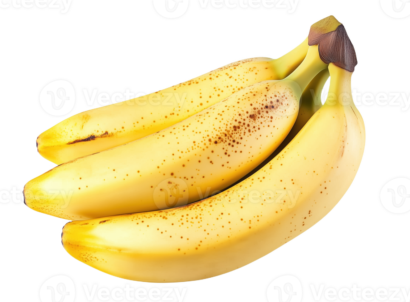 A vibrant bunch of ripe bananas resting gracefully on a clean white background png