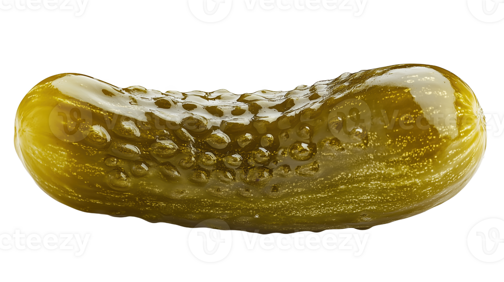 A bright green pickle with a glossy finish showcases its distinct ridges and contours png